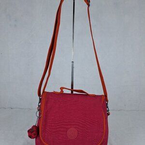 Kipling Kichirou Lunch Bag Pink Crossbody Nylon - Used - Great Condition